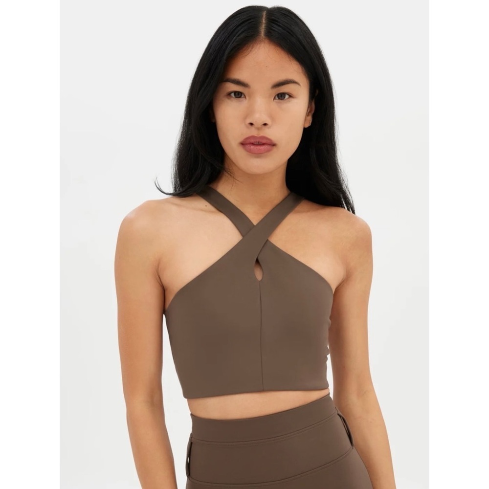 NWT GIRLFRIEND COLLECTIVE | Cafe Becca X Neck Keyhole Sports‎ Bra Size Medium